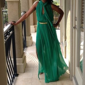 BCBG Shelby chiffon gown